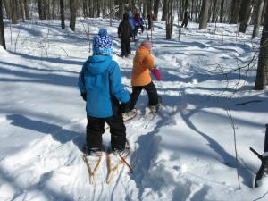 Snowshoe trip with fourth-graders. Shortly after this was taken there was a ten-kid pile-up. They fell like ten pins.