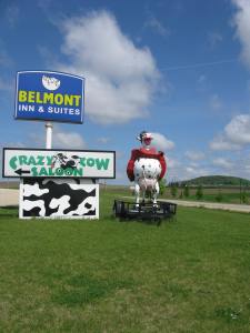 Our biking started in Belmont, Wisconsin. This is their welcome sign.